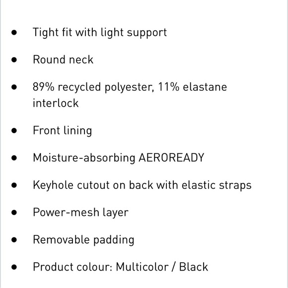 Adidas HYPERGLAM AEROREADY TRAINING LIGHT-SUPPORT MARBLE-PRINT WORKOUT BRA - Picture 6 of 6